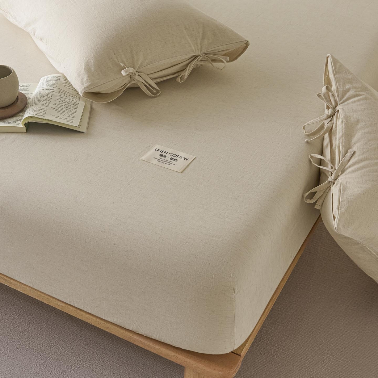 91家纺网 家纺一手货源 找家纺 （总）涵宸家纺 2025新款色织棉麻四件套系列-单枕套