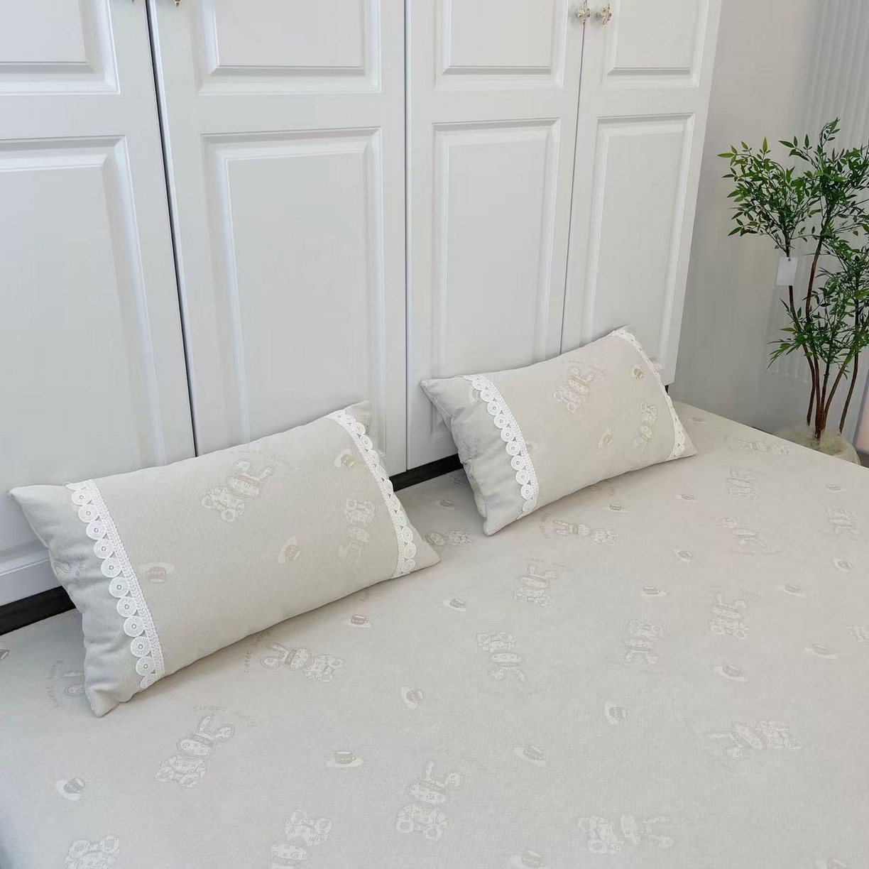 91家纺网 家纺一手货源 找家纺 （总）暖木杨 2025新款（咖啡兔专拍枕套一对）40*70