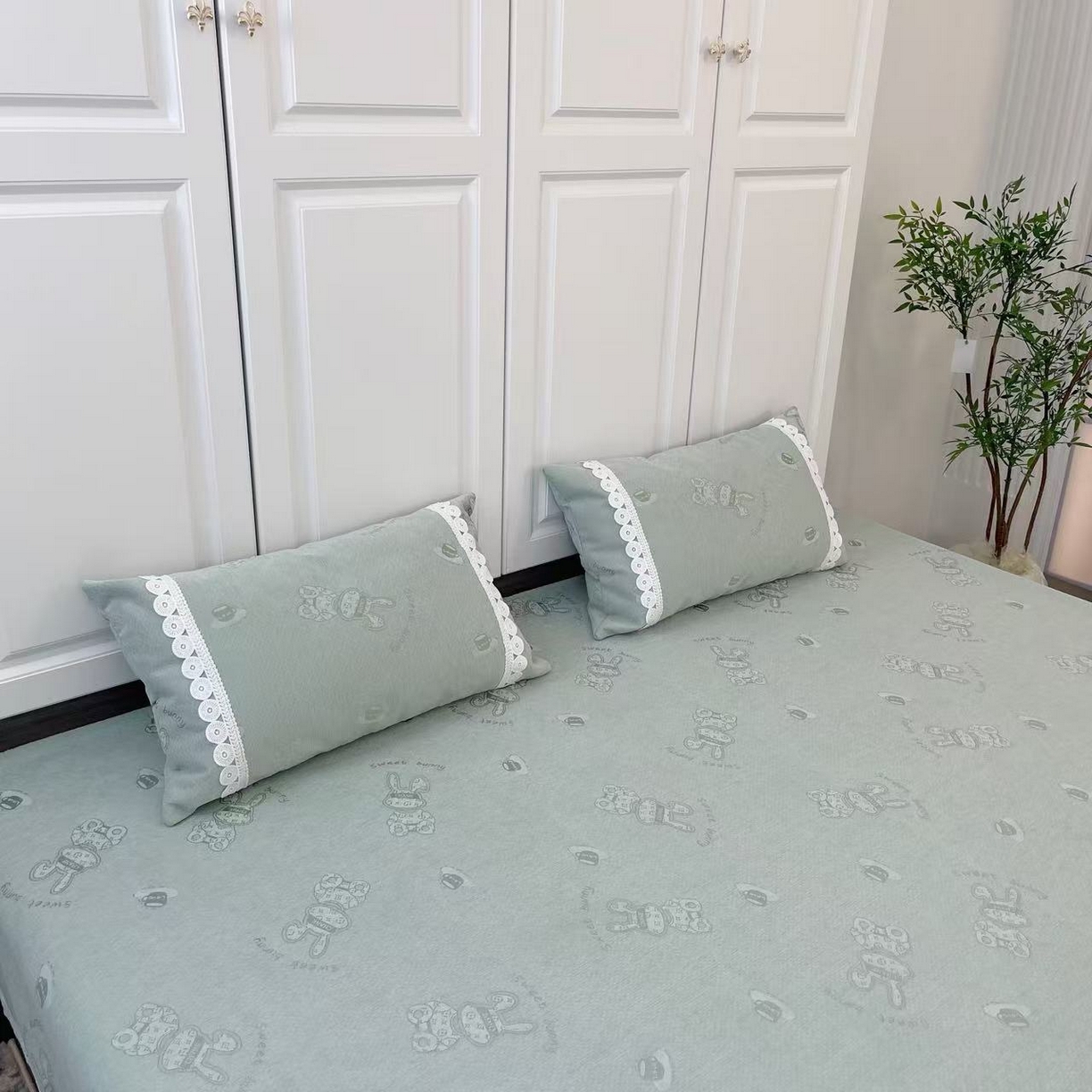 91家纺网 家纺一手货源 找家纺 （总）暖木杨 2025新款（咖啡兔专拍枕套一对）40*70