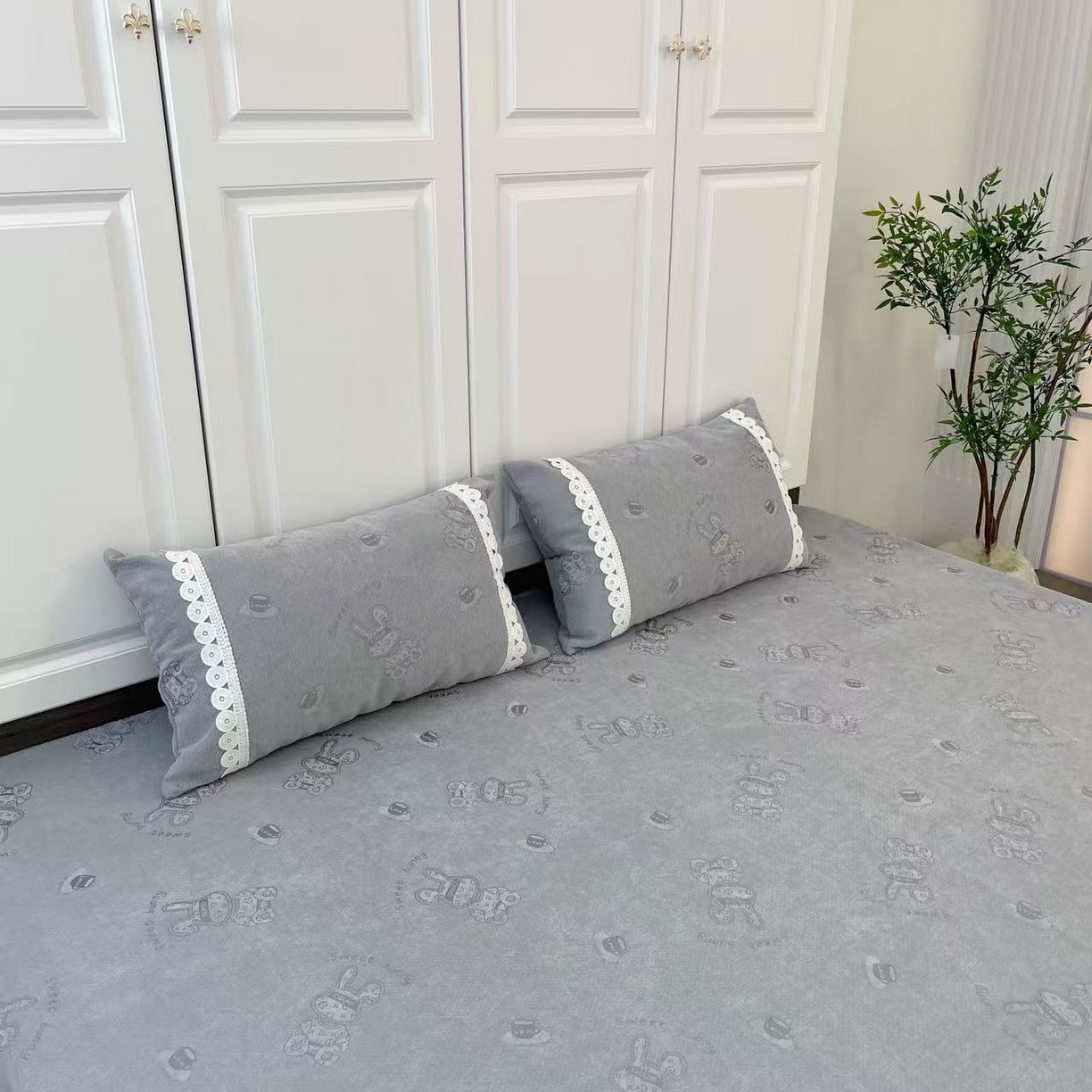 91家纺网 家纺一手货源 找家纺 （总）暖木杨 2025新款（咖啡兔专拍枕套一对）40*70