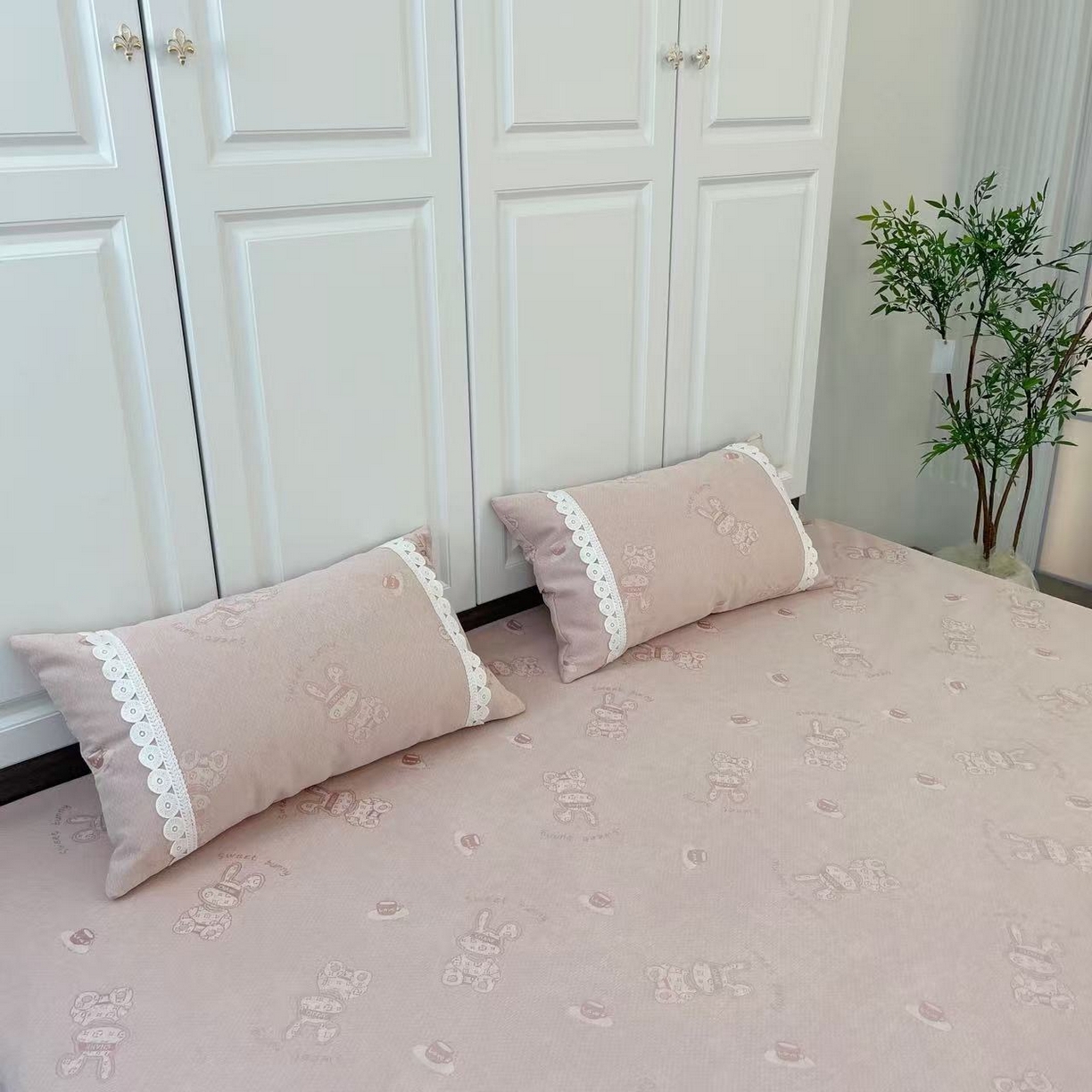 91家纺网 家纺一手货源 找家纺 （总）暖木杨 2025新款（咖啡兔专拍枕套一对）40*70