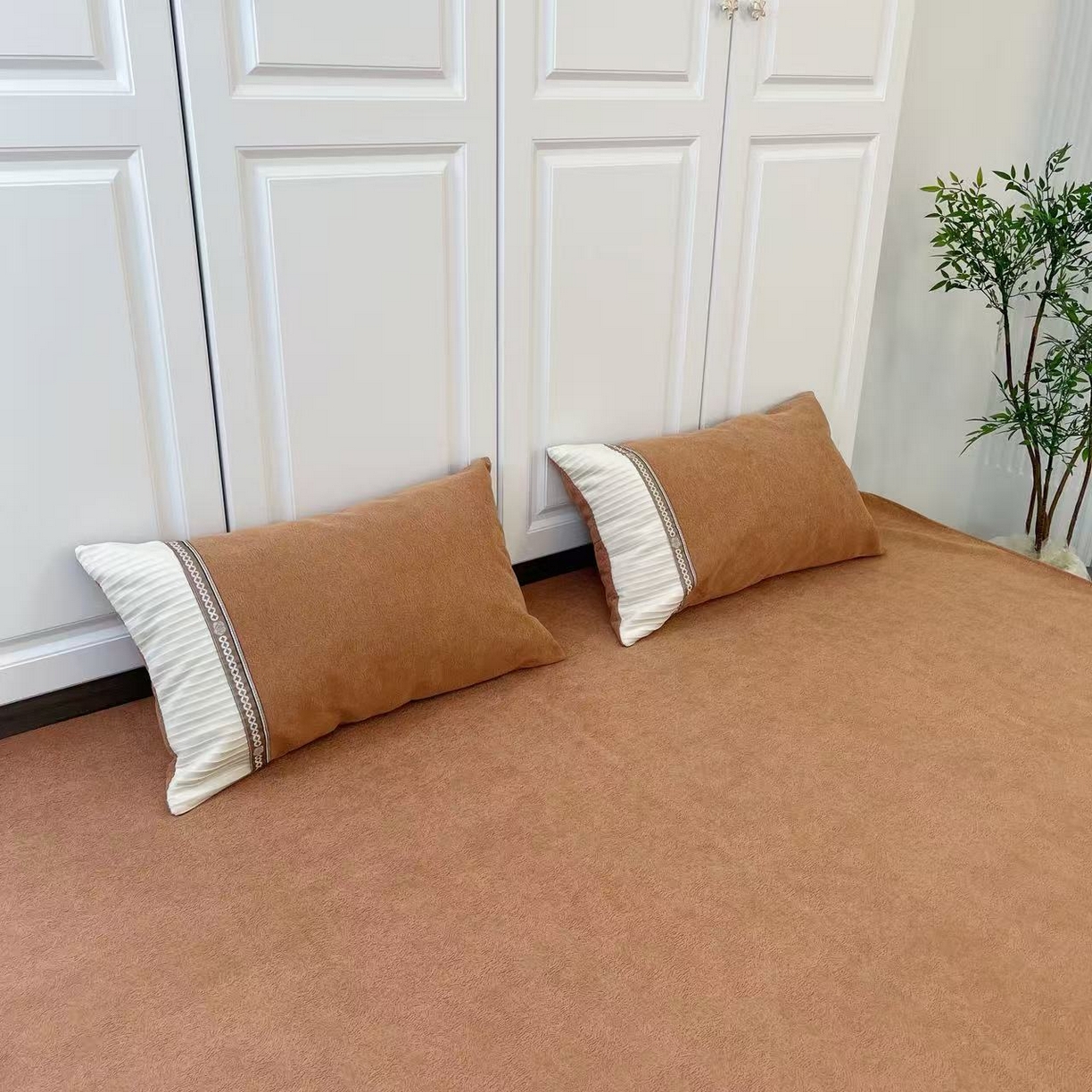 91家纺网 家纺一手货源 找家纺 （总）暖木杨 2025新款（奶茶专拍枕套一对）40*70