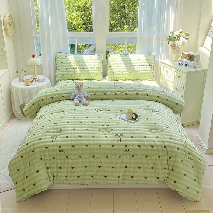 91家纺网 家纺一手货源 找家纺 （总）眠势力 2025新款兔兔绒豆豆被子冬被芯加绒兔毛绒加厚保暖被褥