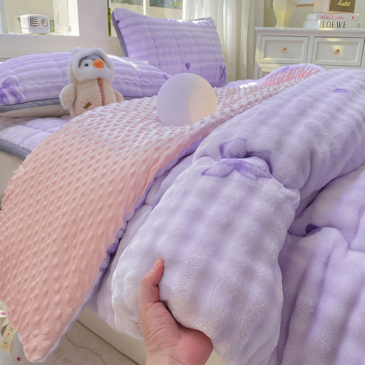 91家纺网 家纺一手货源 找家纺 眠势力 2025新款兔兔绒豆豆被子冬被芯加绒兔毛绒加厚保暖被褥 罗曼情节【兔兔绒豆豆被】