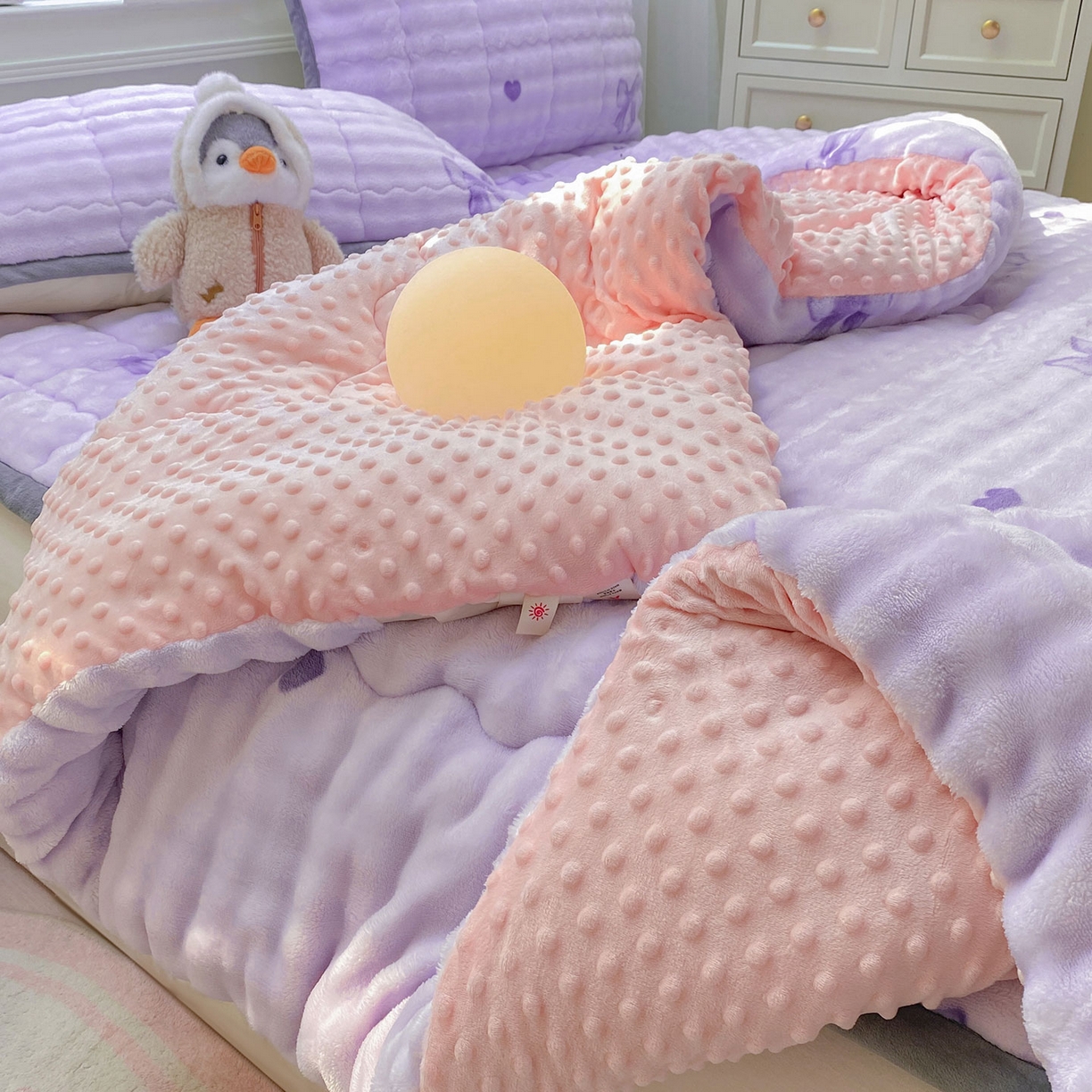 91家纺网 家纺一手货源 找家纺 眠势力 2025新款兔兔绒豆豆被子冬被芯加绒兔毛绒加厚保暖被褥 罗曼情节【兔兔绒豆豆被】