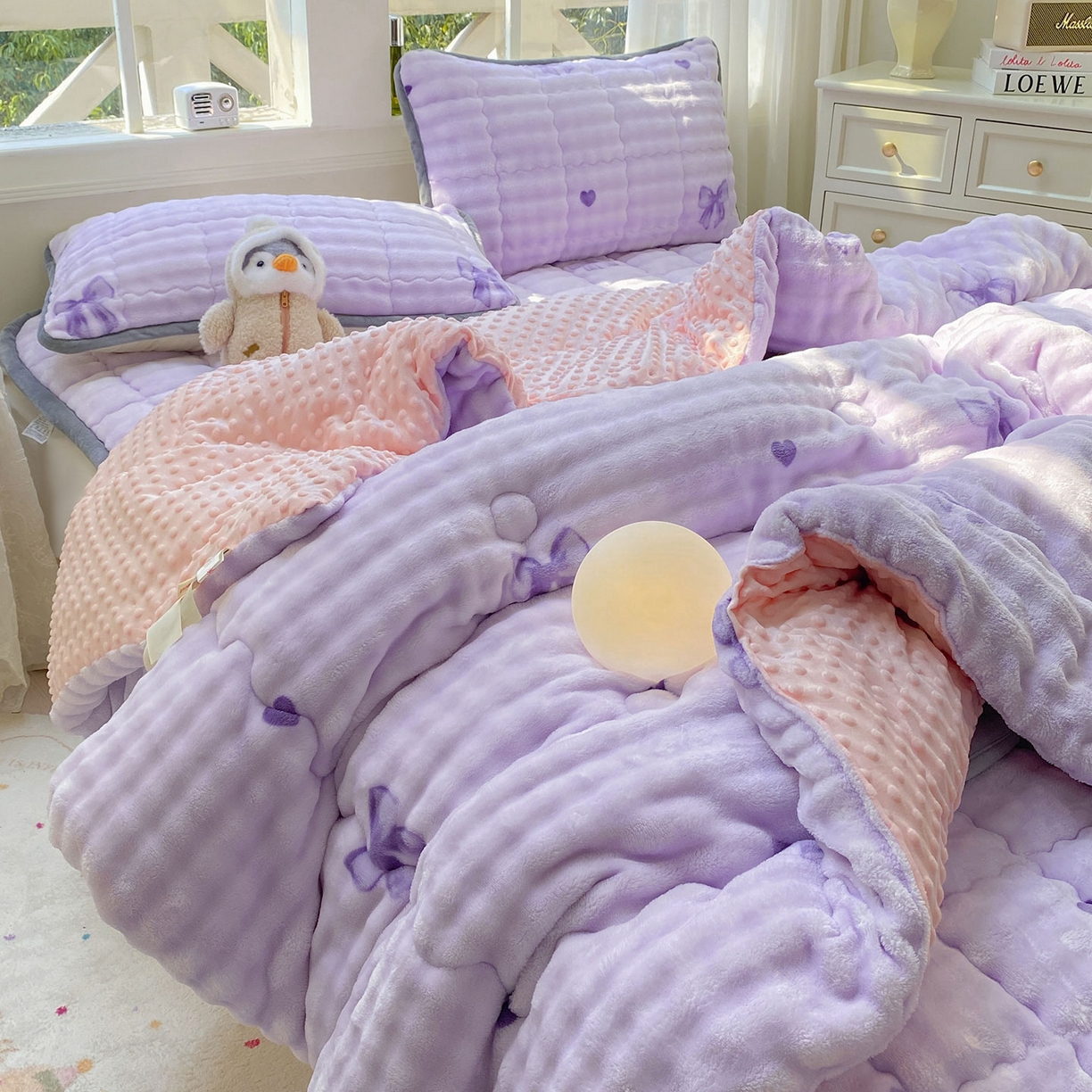 91家纺网 家纺一手货源 找家纺 眠势力 2025新款兔兔绒豆豆被子冬被芯加绒兔毛绒加厚保暖被褥 罗曼情节【兔兔绒豆豆被】