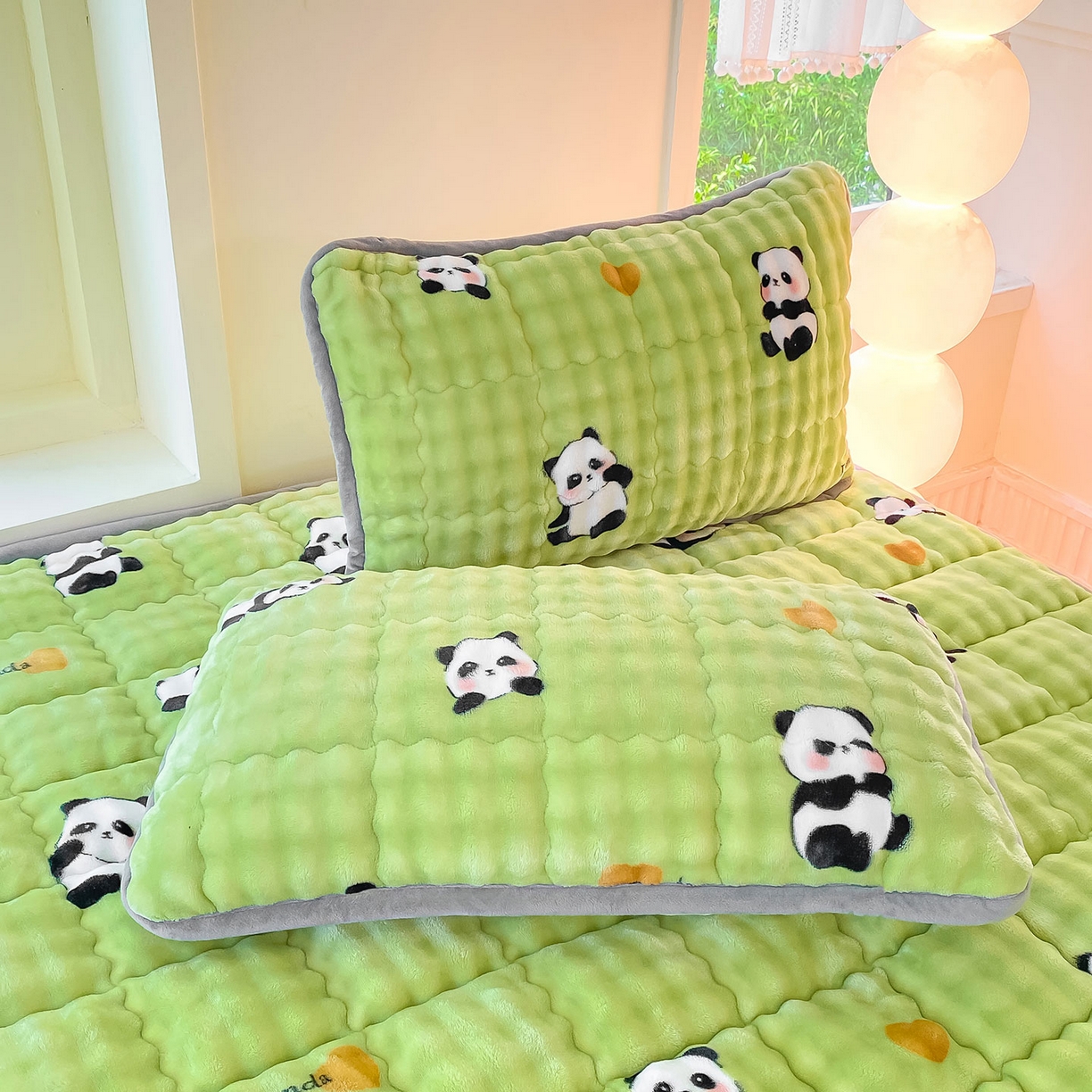 91家纺网 家纺一手货源 找家纺 眠势力 2025新款兔兔绒豆豆被子冬被芯加绒兔毛绒加厚保暖被褥 熊猫【兔兔绒豆豆被】