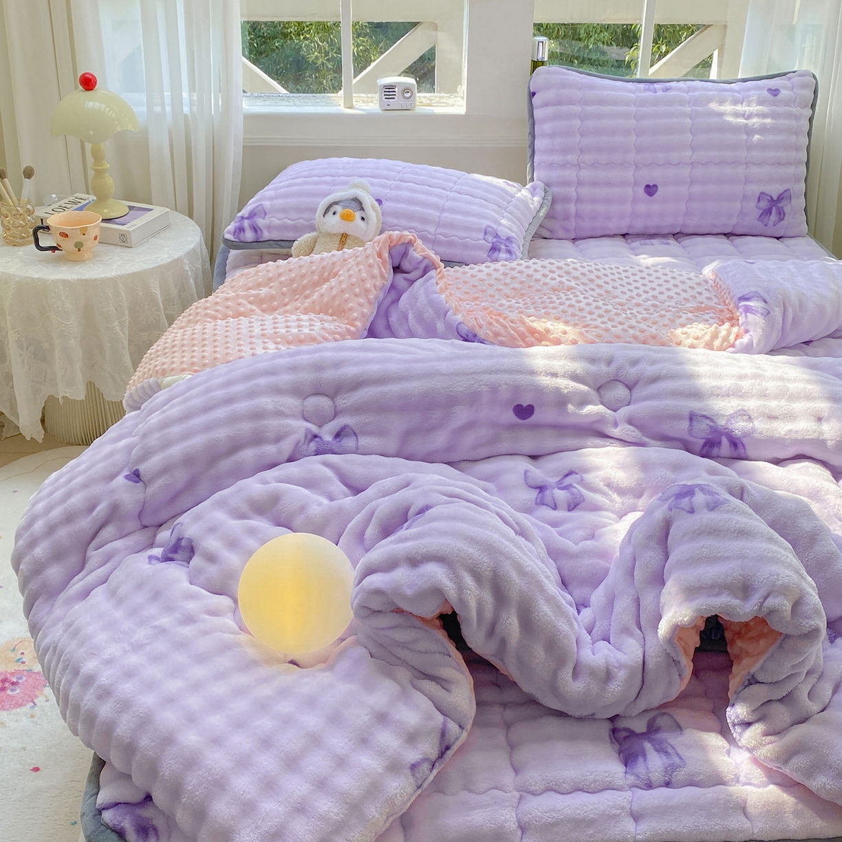 91家纺网 家纺一手货源 找家纺 眠势力 2025新款兔兔绒豆豆被子冬被芯加绒兔毛绒加厚保暖被褥 罗曼情节【兔兔绒豆豆被】