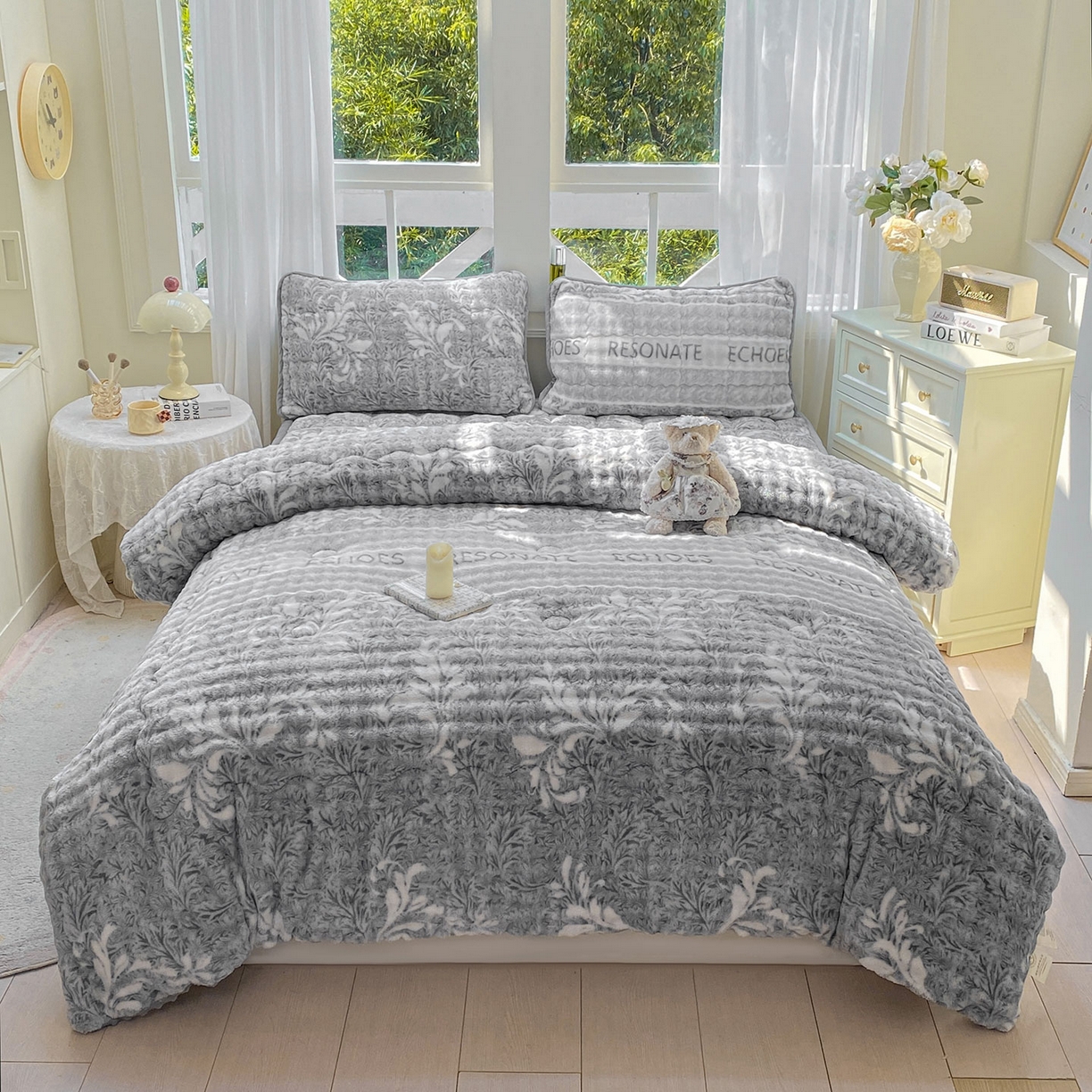 91家纺网 家纺一手货源 找家纺 眠势力 2025新款兔兔绒豆豆被子冬被芯加绒兔毛绒加厚保暖被褥 雅韵【兔兔绒豆豆被】