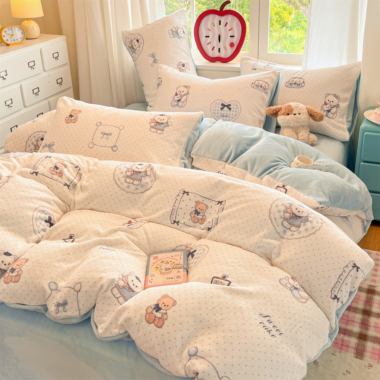91家纺网 家纺一手货源 找家纺 （总）云棉坊 2025新款高克重卡通牛奶绒四件套-印花系列