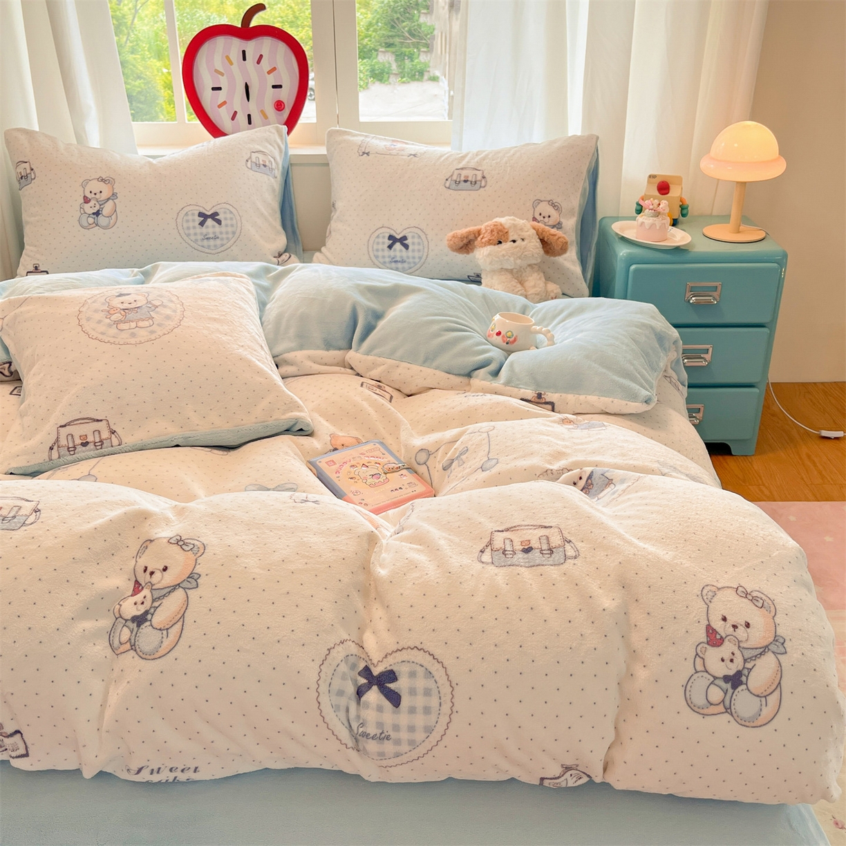 91家纺网 家纺一手货源 找家纺 （总）云棉坊 2025新款高克重卡通牛奶绒四件套-印花系列