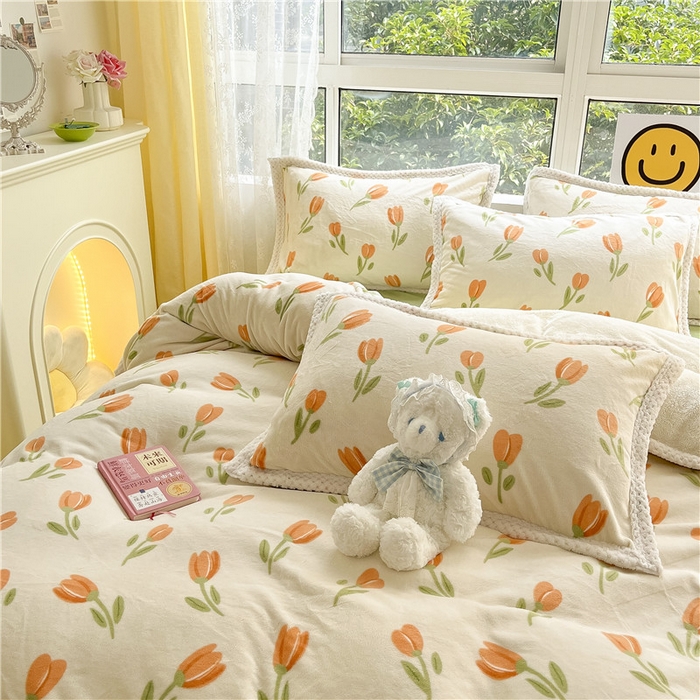 91家纺网 家纺一手货源 找家纺 （总）琪格格纺织 2025新款A牛奶绒B兔兔绒保暖印花四件套