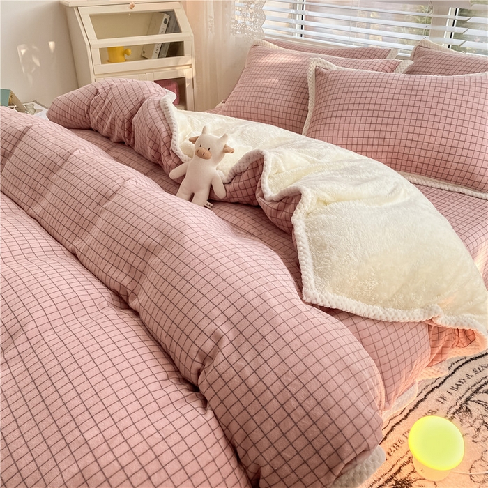 91家纺网 家纺一手货源 找家纺 （总）琪格格纺织 2025新款A牛奶绒B兔兔绒保暖印花四件套