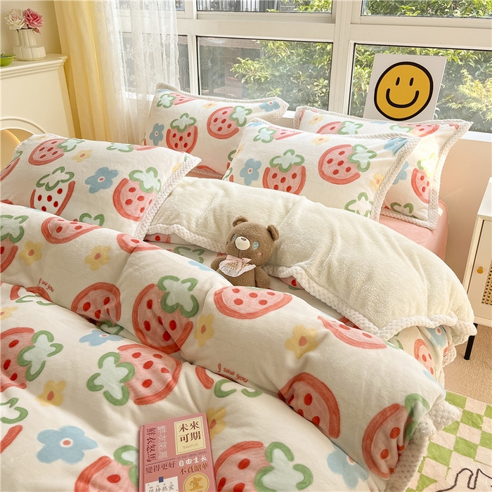 91家纺网 家纺一手货源 找家纺 （总）琪格格纺织 2025新款A牛奶绒B兔兔绒保暖印花四件套