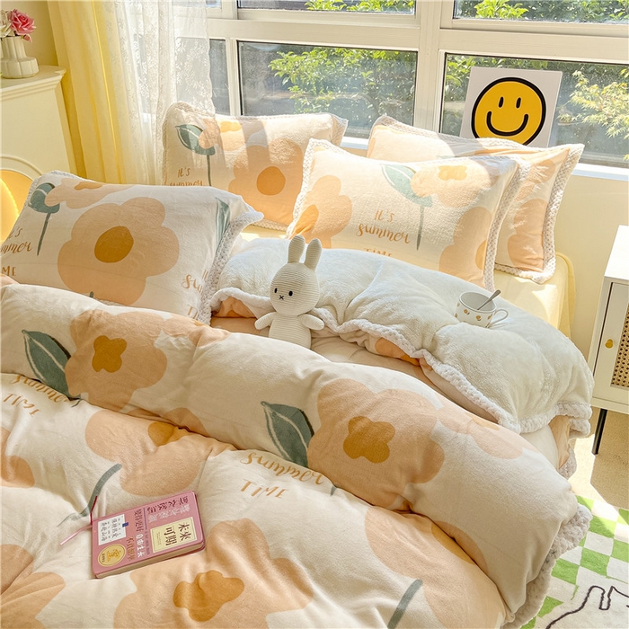 91家纺网 家纺一手货源 找家纺 （总）琪格格纺织 2025新款A牛奶绒B兔兔绒保暖印花四件套