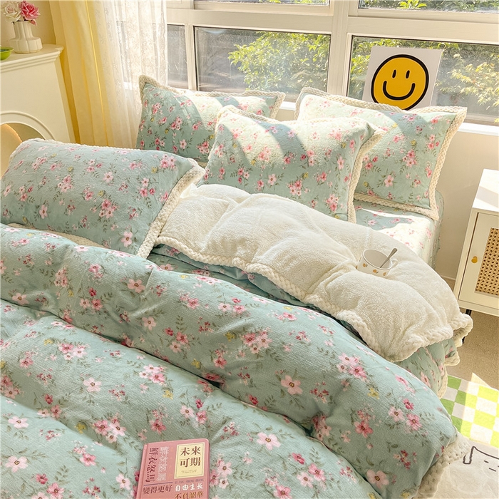 91家纺网 家纺一手货源 找家纺 （总）琪格格纺织 2025新款A牛奶绒B兔兔绒保暖印花四件套