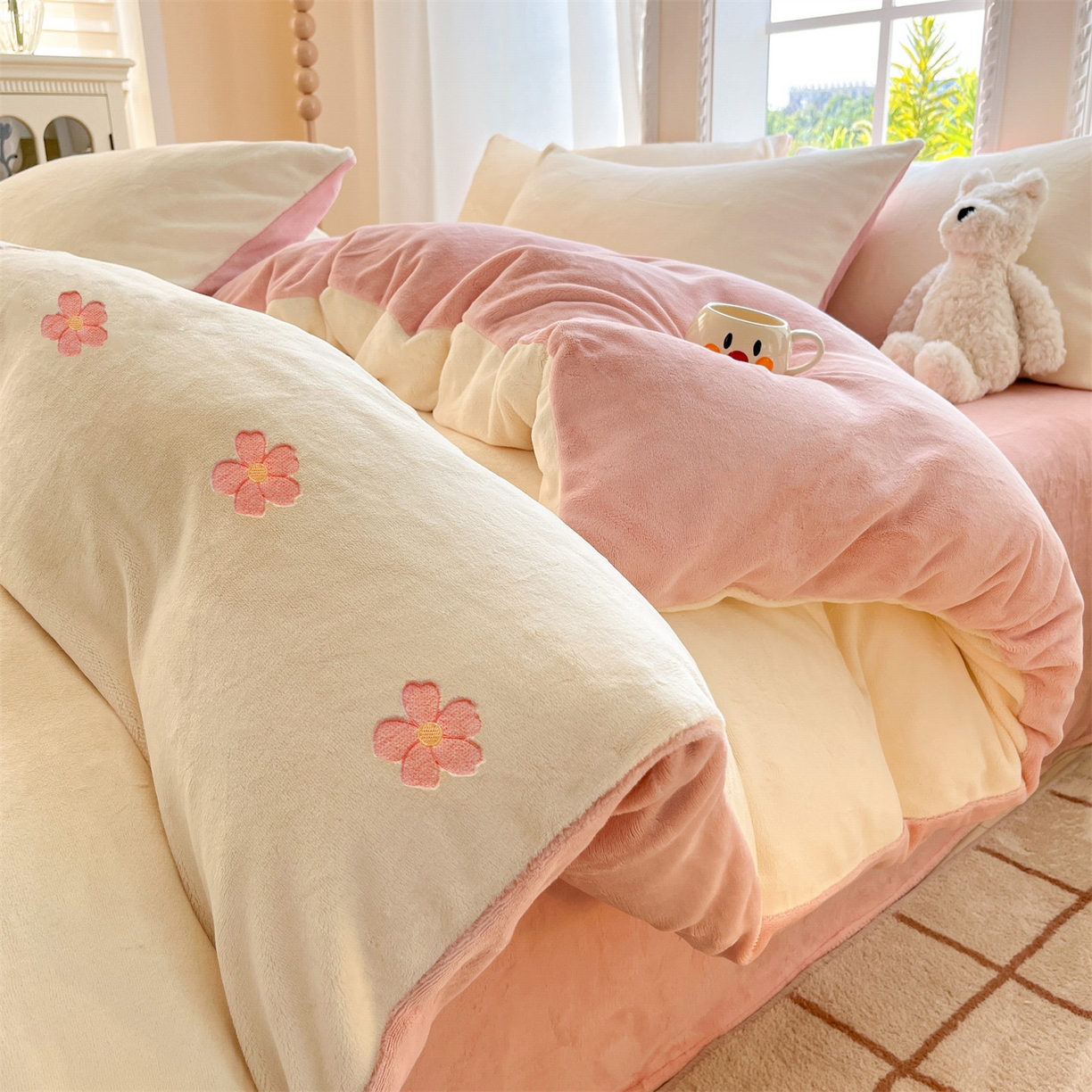 91家纺网 家纺一手货源 找家纺 （总）云棉坊 2025新款高克重牛奶绒四件套-满绣系列