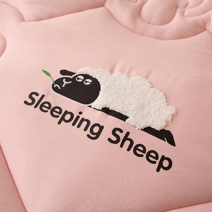 91家纺网 家纺一手货源 找家纺 鑫琪莱家纺 2025新款A类鄂尔多斯羊毛被子被芯 睡眠羊-粉