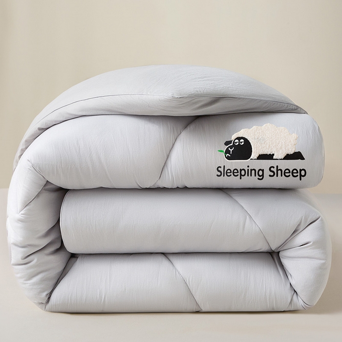 鑫琪莱家纺 2025新款A类鄂尔多斯羊毛被子被芯 睡眠羊-灰