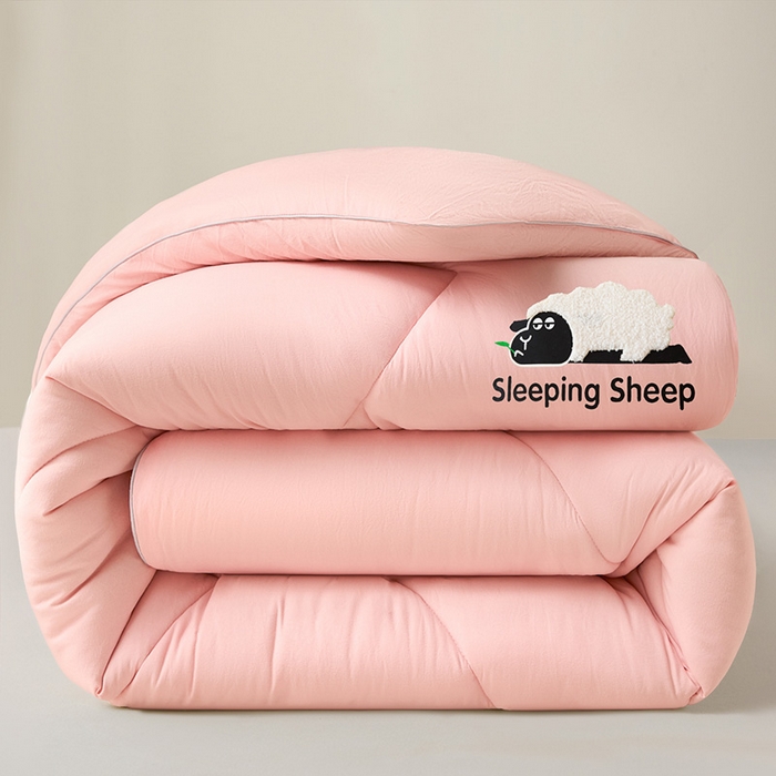 鑫琪莱家纺 2025新款A类鄂尔多斯羊毛被子被芯 睡眠羊-粉