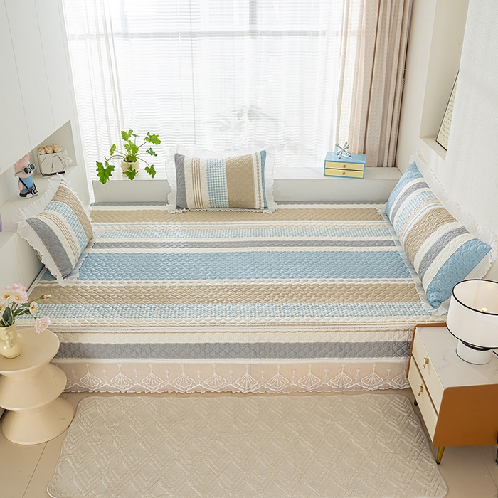 91家纺网 家纺一手货源 找家纺 冬然 2024新款全棉防滑榻榻米垫子炕垫纯棉床盖夹棉床单纯棉床单多彩时光