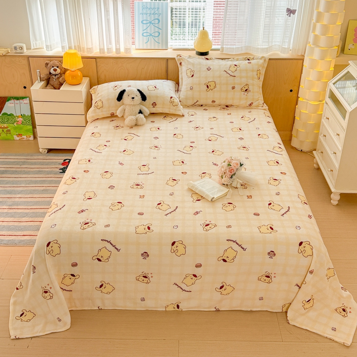 91家纺网 家纺一手货源 找家纺 （总）名兮家居 2025新款经典奥特曼-三丽鸥高克重牛奶绒床单