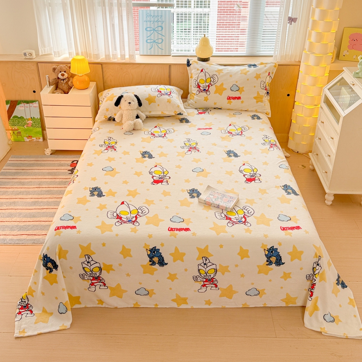 91家纺网 家纺一手货源 找家纺 （总）名兮家居 2025新款经典奥特曼-三丽鸥高克重牛奶绒床单