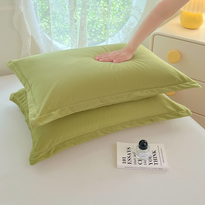 梦舒羽 2025新款水晶绒枕套宿舍单人枕芯套枕头内胆套一对装 苹果绿