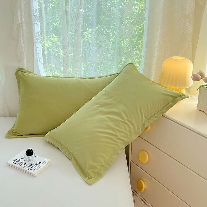 91家纺网 家纺一手货源 找家纺 梦舒羽 2025新款水晶绒枕套宿舍单人枕芯套枕头内胆套一对装 苹果绿