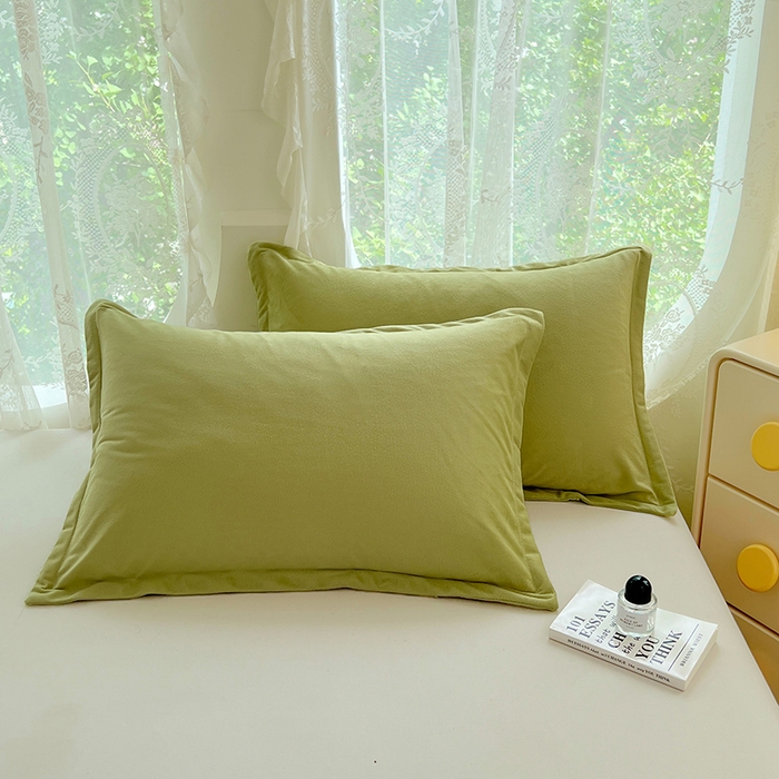 91家纺网 家纺一手货源 找家纺 梦舒羽 2025新款水晶绒枕套宿舍单人枕芯套枕头内胆套一对装 苹果绿