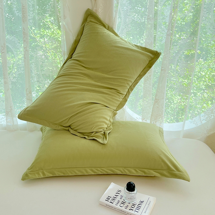 91家纺网 家纺一手货源 找家纺 梦舒羽 2025新款水晶绒枕套宿舍单人枕芯套枕头内胆套一对装 苹果绿