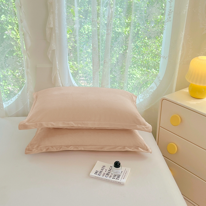 91家纺网 家纺一手货源 找家纺 梦舒羽 2025新款水晶绒枕套宿舍单人枕芯套枕头内胆套一对装 卡其色