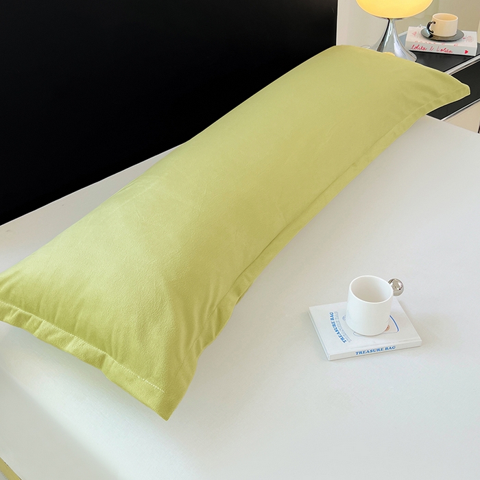 91家纺网 家纺一手货源 找家纺 梦舒羽 2025新款水晶绒枕套情侣枕芯套双人加长枕头内胆套 苹果绿