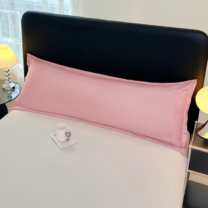 91家纺网 家纺一手货源 找家纺 梦舒羽 2025新款水晶绒枕套情侣枕芯套双人加长枕头内胆套 豆沙粉