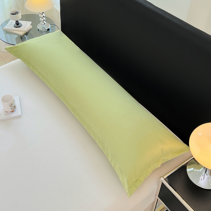 91家纺网 家纺一手货源 找家纺 梦舒羽 2025新款水晶绒枕套情侣枕芯套双人加长枕头内胆套 苹果绿