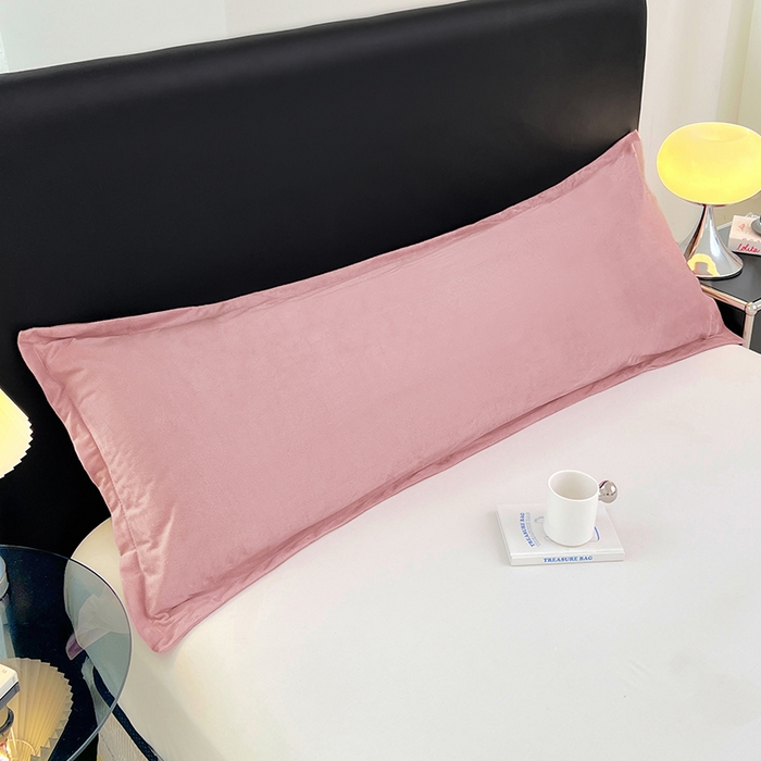 梦舒羽 2025新款水晶绒枕套情侣枕芯套双人加长枕头内胆套 豆沙粉
