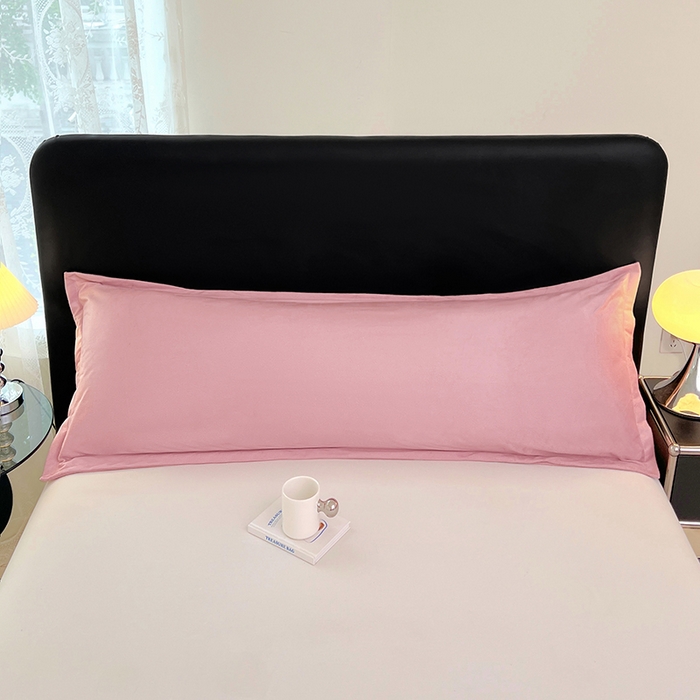 91家纺网 家纺一手货源 找家纺 梦舒羽 2025新款水晶绒枕套情侣枕芯套双人加长枕头内胆套 豆沙粉