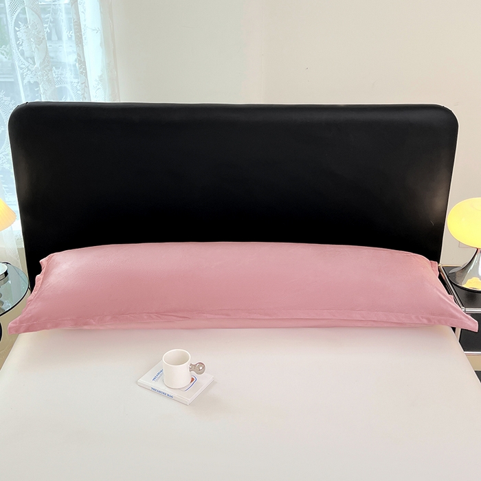 91家纺网 家纺一手货源 找家纺 梦舒羽 2025新款水晶绒枕套情侣枕芯套双人加长枕头内胆套 豆沙粉