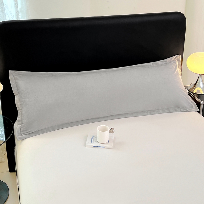 91家纺网 家纺一手货源 找家纺 梦舒羽 2025新款水晶绒枕套情侣枕芯套双人加长枕头内胆套 石墨灰