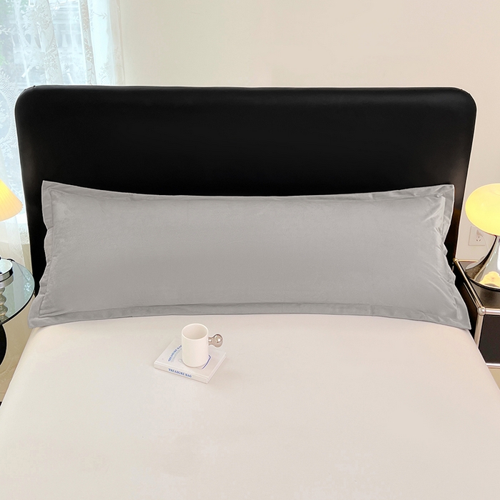 91家纺网 家纺一手货源 找家纺 梦舒羽 2025新款水晶绒枕套情侣枕芯套双人加长枕头内胆套 石墨灰