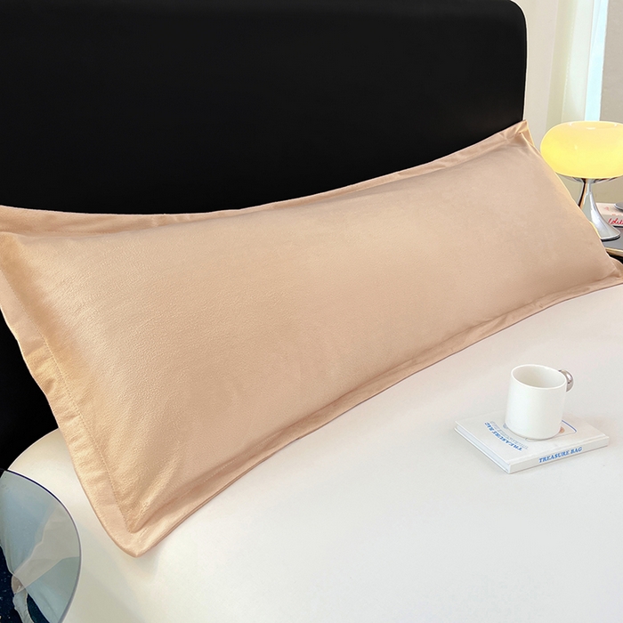 梦舒羽 2025新款水晶绒枕套情侣枕芯套双人加长枕头内胆套 卡其色