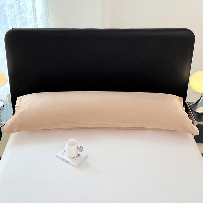 91家纺网 家纺一手货源 找家纺 梦舒羽 2025新款水晶绒枕套情侣枕芯套双人加长枕头内胆套 卡其色