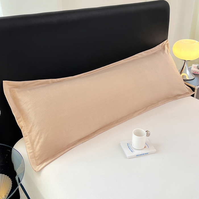 91家纺网 家纺一手货源 找家纺 梦舒羽 2025新款水晶绒枕套情侣枕芯套双人加长枕头内胆套 卡其色