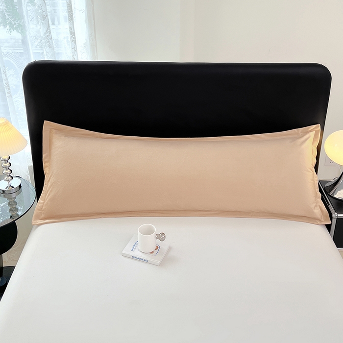 91家纺网 家纺一手货源 找家纺 梦舒羽 2025新款水晶绒枕套情侣枕芯套双人加长枕头内胆套 卡其色