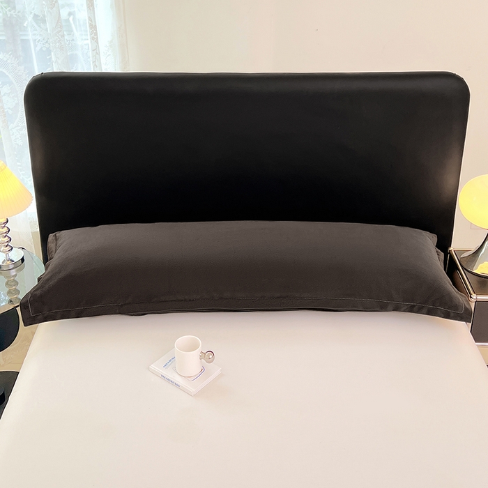 91家纺网 家纺一手货源 找家纺 梦舒羽 2025新款水晶绒枕套情侣枕芯套双人加长枕头内胆套 黑咖啡