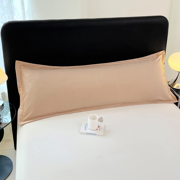 91家纺网 家纺一手货源 找家纺 梦舒羽 2025新款水晶绒枕套情侣枕芯套双人加长枕头内胆套 卡其色