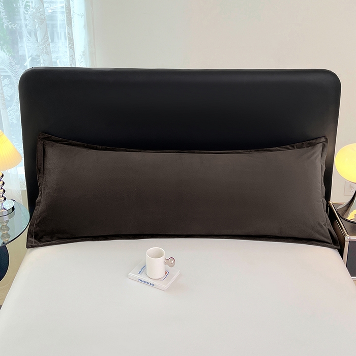 91家纺网 家纺一手货源 找家纺 梦舒羽 2025新款水晶绒枕套情侣枕芯套双人加长枕头内胆套 黑咖啡