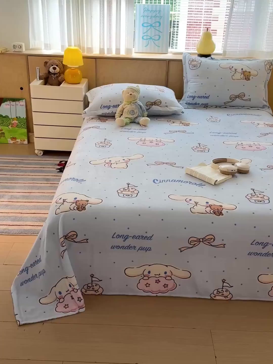 91家纺网 家纺一手货源 找家纺 名兮家居 2025新款经典奥特曼-三丽鸥高克重牛奶绒床单 甜品大耳狗