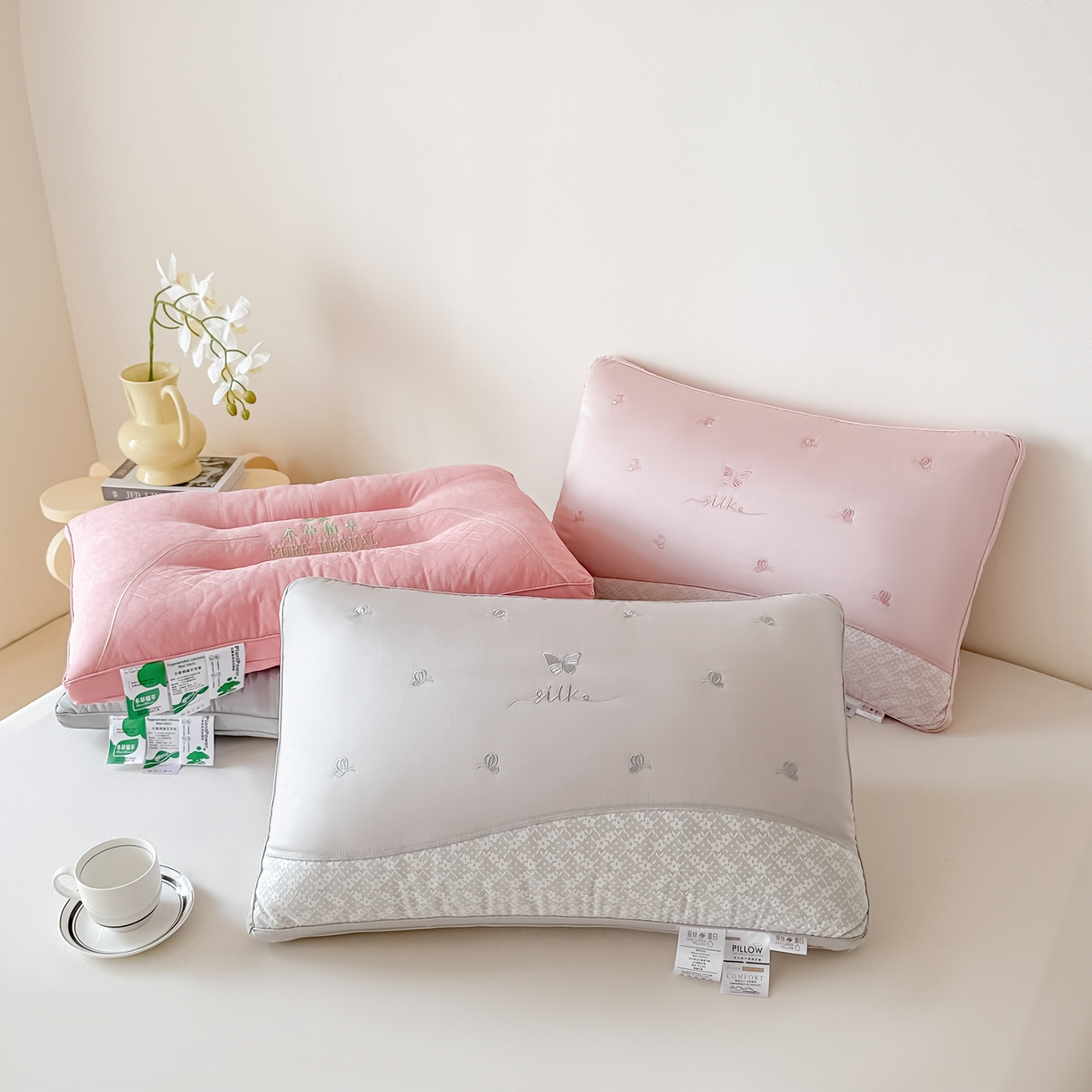 91家纺网 家纺一手货源 找家纺 宇诺家纺 2025新款莱赛尔羽丝绒枕头枕芯 组合图