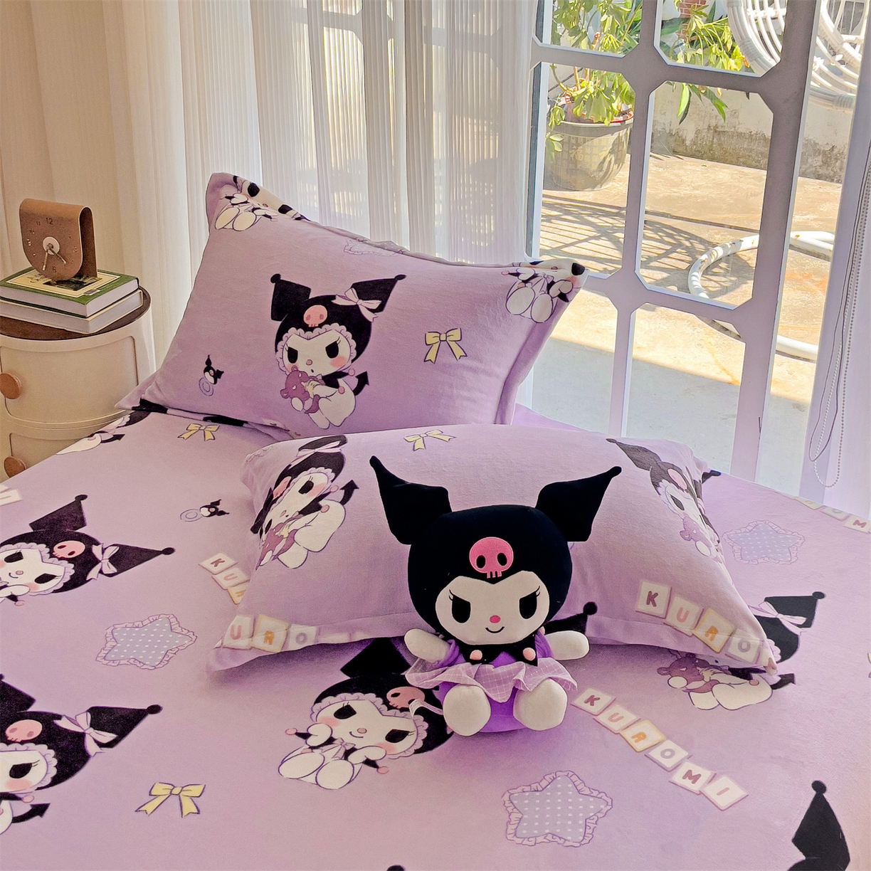 91家纺网 家纺一手货源 找家纺 名兮家居 2025新款经典奥特曼-三丽鸥高克重牛奶绒床单 星星库洛米